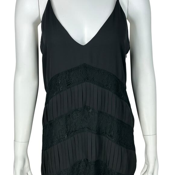 Greylin Mini Slip Dress Medium Romantic Whimsigoth Lace Pleated Grunge Flapper - Picture 3 of 11